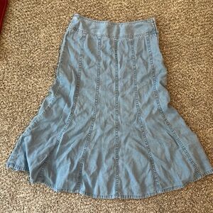Liz Claiborne Blue A-Line Midi Skirt